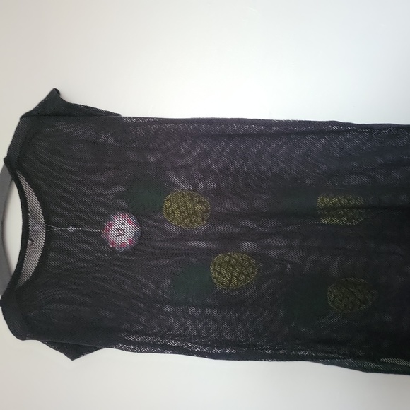 Nwt America and Beyond Hawaii Pineapple Embroidered Net Beach Cover Up sz-M/L - Picture 2 of 6